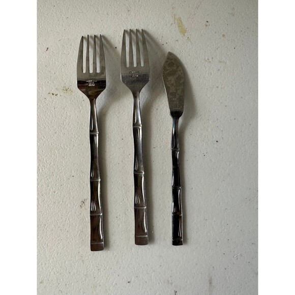 Discontinued Stainless Steel Japan Bamboo Style Handle Replacement Flatware - Picture 2 of 3
